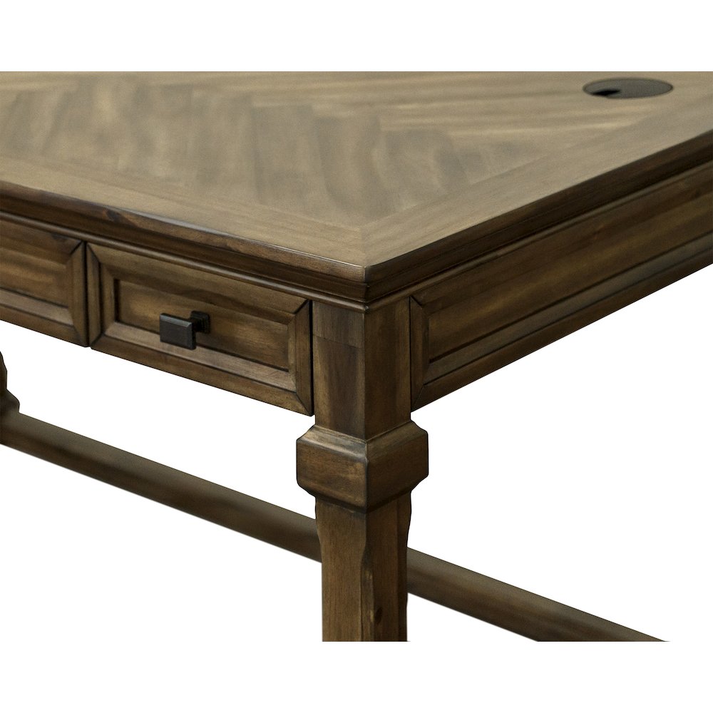 Porter Traditional Wood Writing Desk, Brown. Picture 9