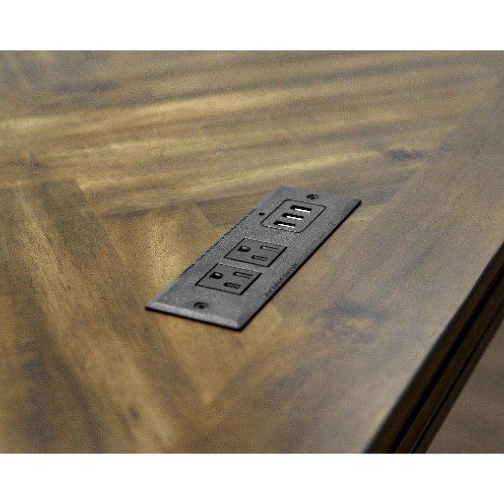 Porter Traditional Wood Writing Desk, Brown. Picture 10