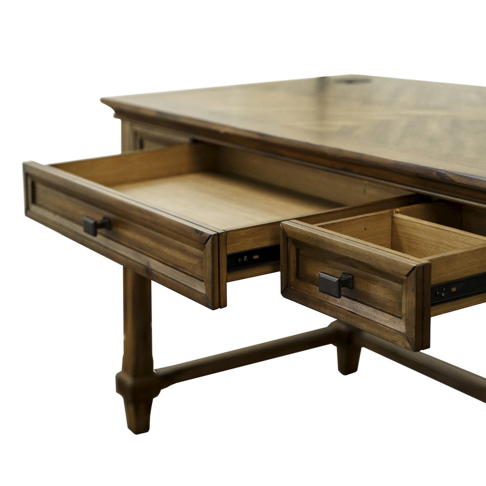 Porter Traditional Wood Writing Desk, Brown. Picture 12