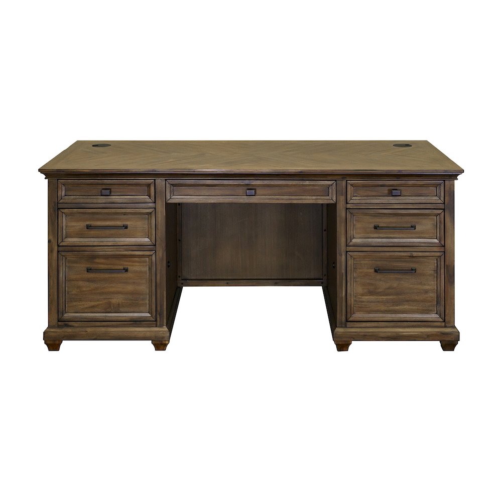 Porter Wood Double Pedestal Executive Desk, Fully Assembled. Picture 5