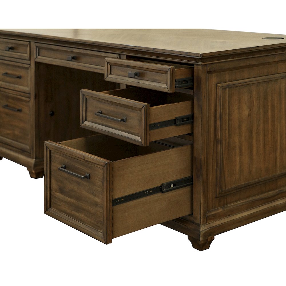 Porter Wood Double Pedestal Executive Desk, Fully Assembled. Picture 8