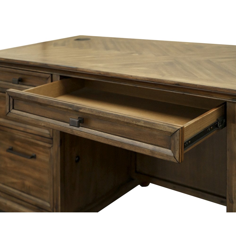 Porter Wood Double Pedestal Executive Desk, Fully Assembled. Picture 12