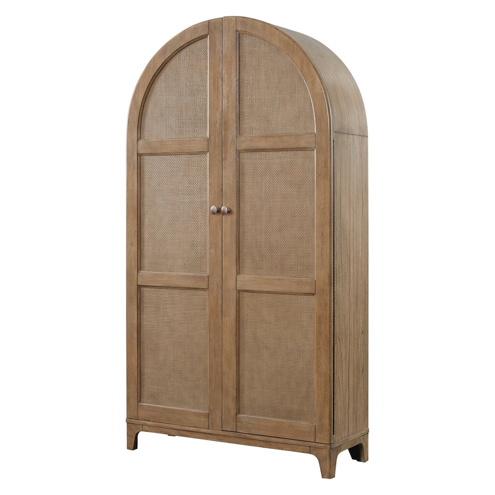Quincey Coastal Arch shaped Bar Cabinet, Fully Assembled. Picture 2