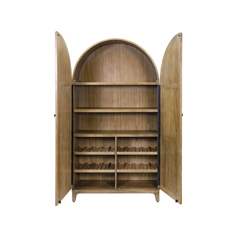 Quincey Coastal Arch shaped Bar Cabinet, Fully Assembled. Picture 10