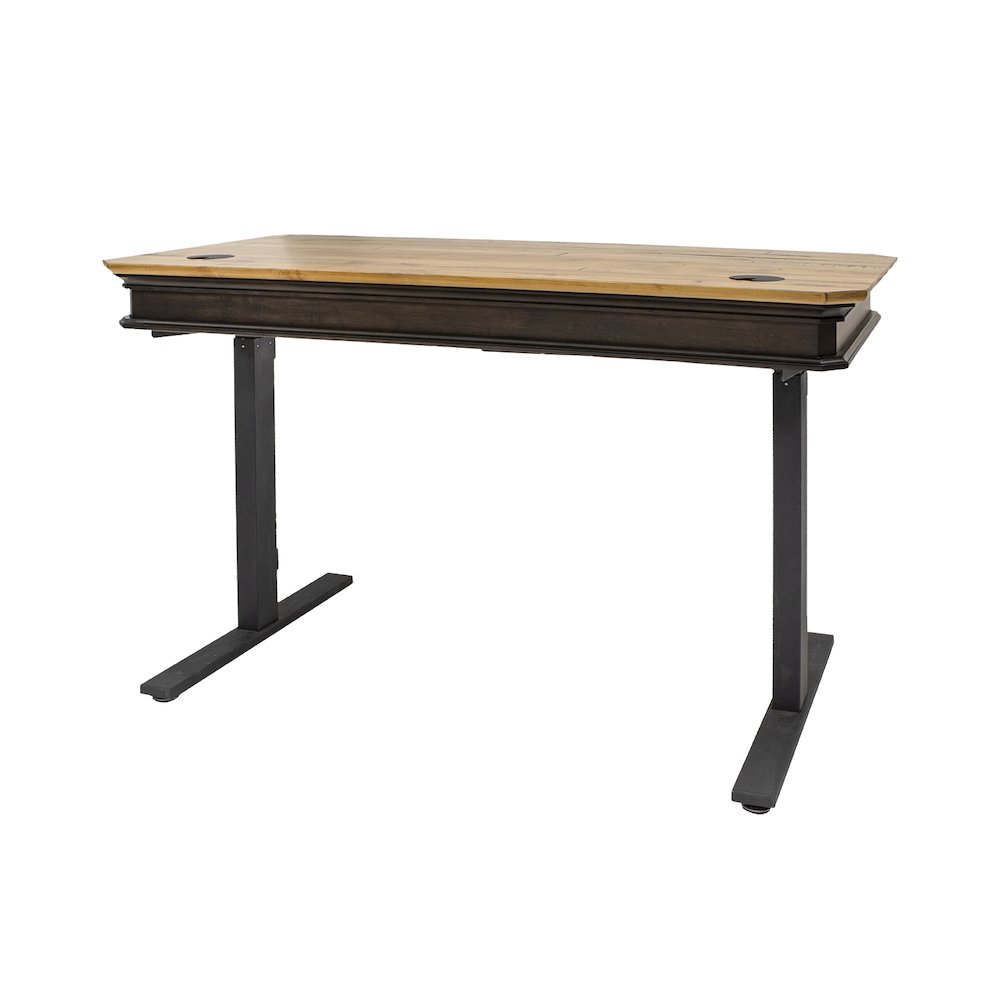 Sonoma Executive Electric Sit/Stand Desk With Solid Plank Top, Brown. Picture 4