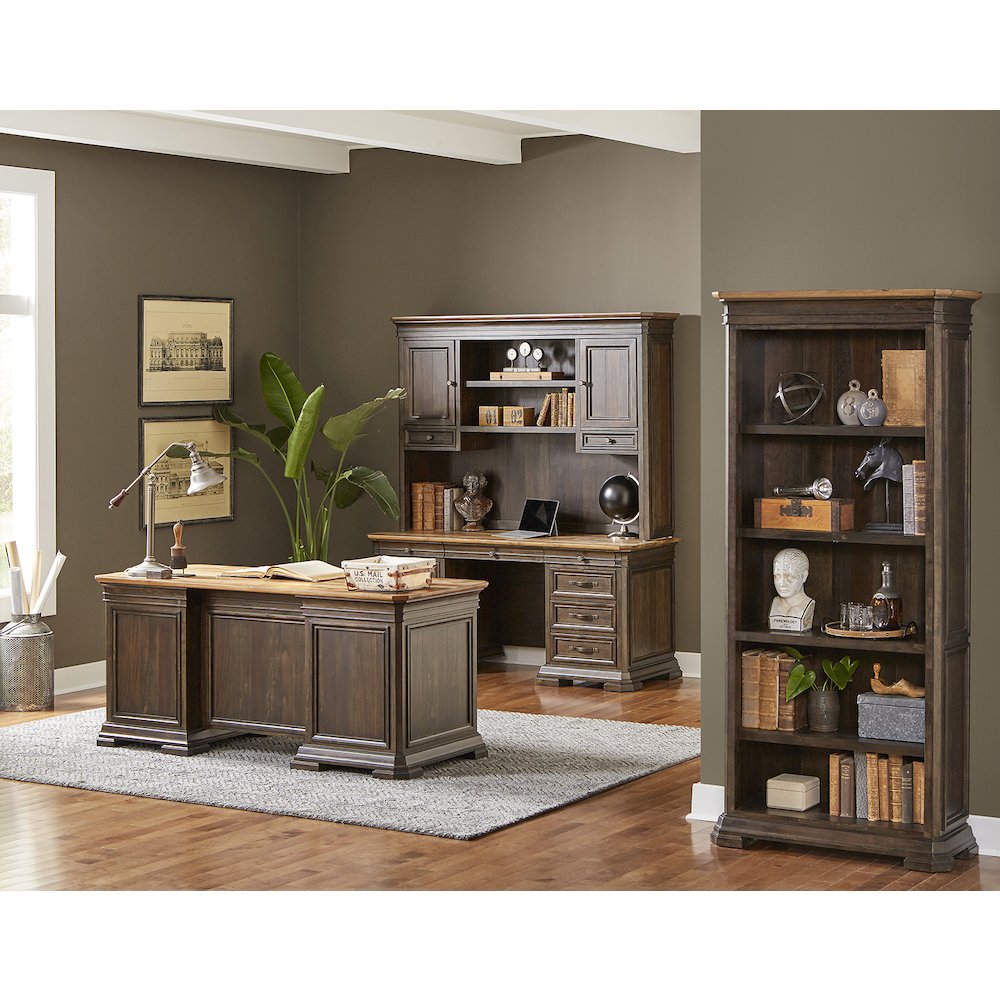 Sonoma Double Pedestal Executive Desk, Brown. Picture 2