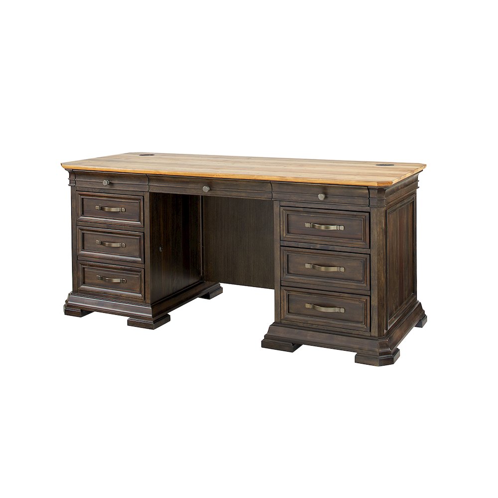 Sonoma Double Pedestal Executive Desk, Brown. Picture 5