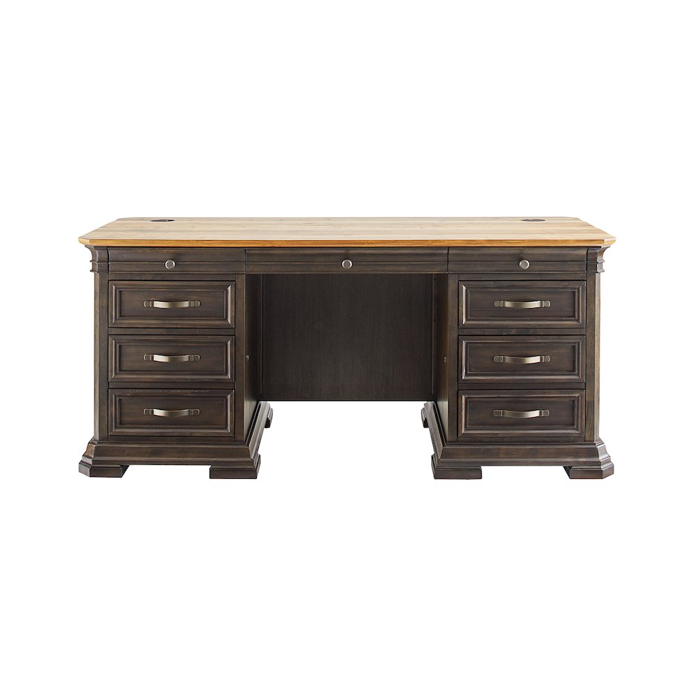 Sonoma Double Pedestal Executive Desk, Brown. Picture 6