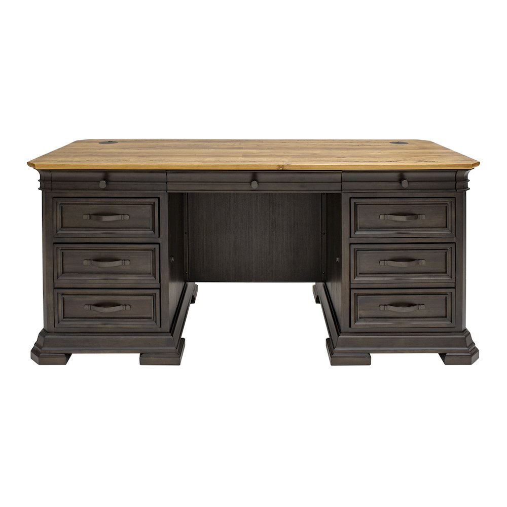 Sonoma Double Pedestal Executive Desk, Brown. Picture 3