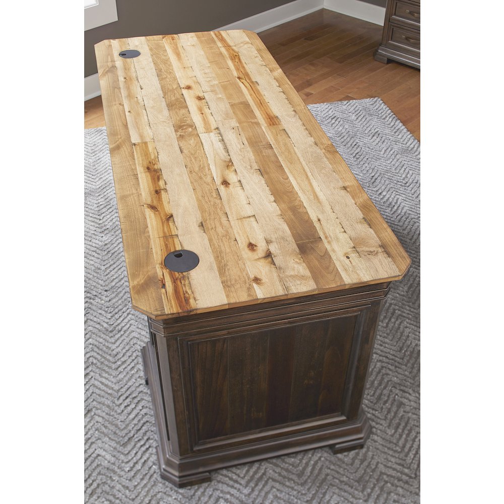 Sonoma Double Pedestal Executive Desk, Brown. Picture 9
