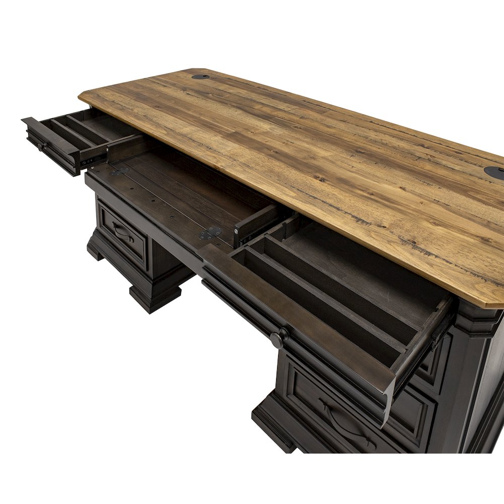 Sonoma Double Pedestal Executive Desk, Brown. Picture 11