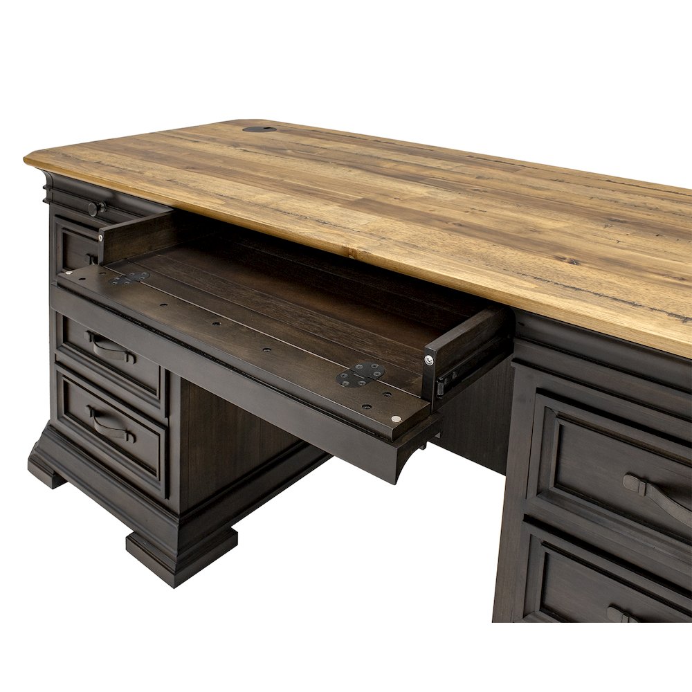 Sonoma Double Pedestal Executive Desk, Brown. Picture 12
