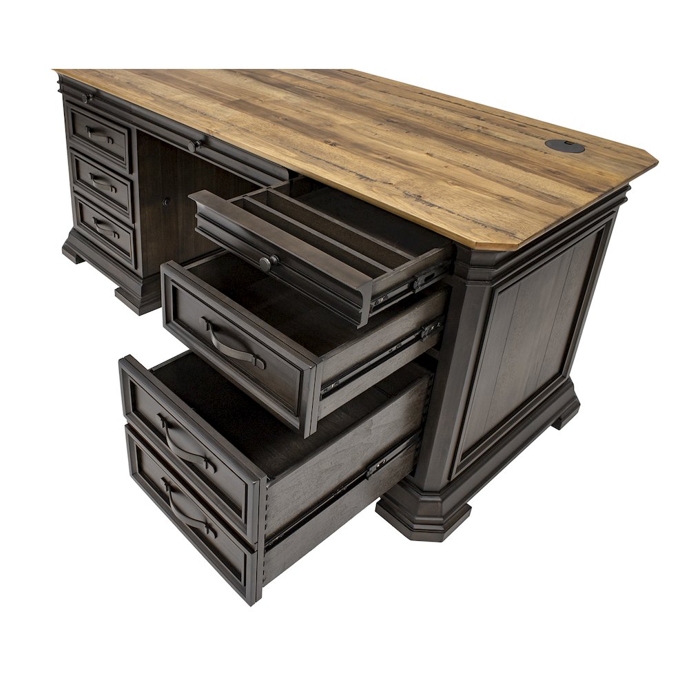 Sonoma Double Pedestal Executive Desk, Brown. Picture 13