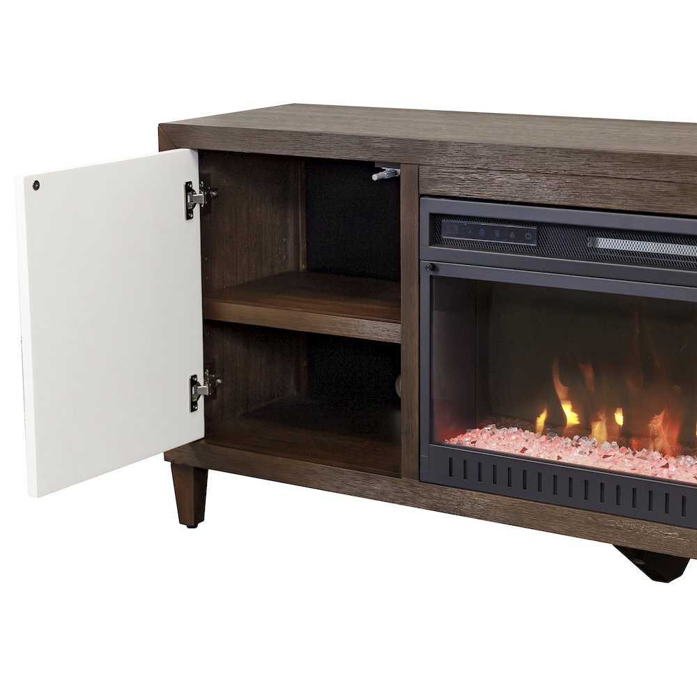 Stellar Wood 65" Fireplace Console with with doors. Picture 7