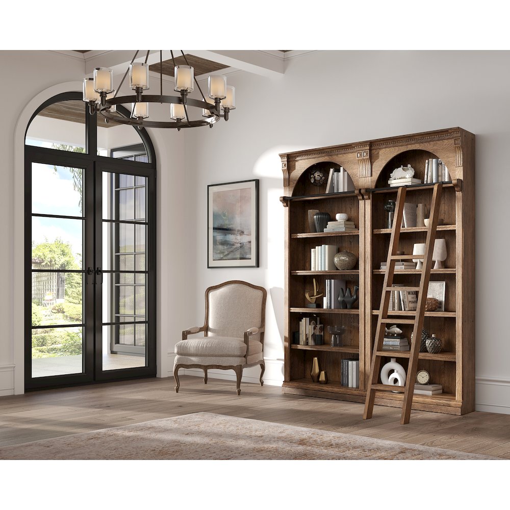 Stratton 8' Tall Bookcase Wall With Ladder, Storage. Picture 6