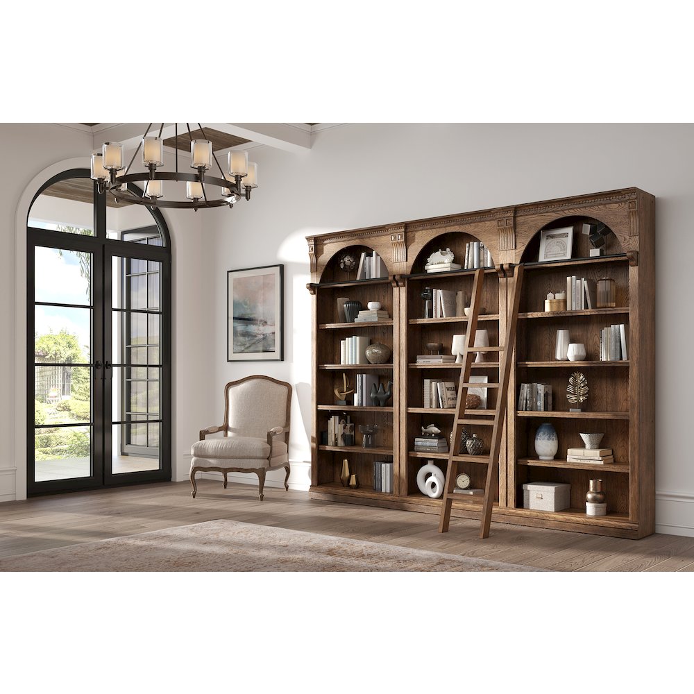 Stratton 8' Tall Bookcase Wall With Ladder, Storage. Picture 6