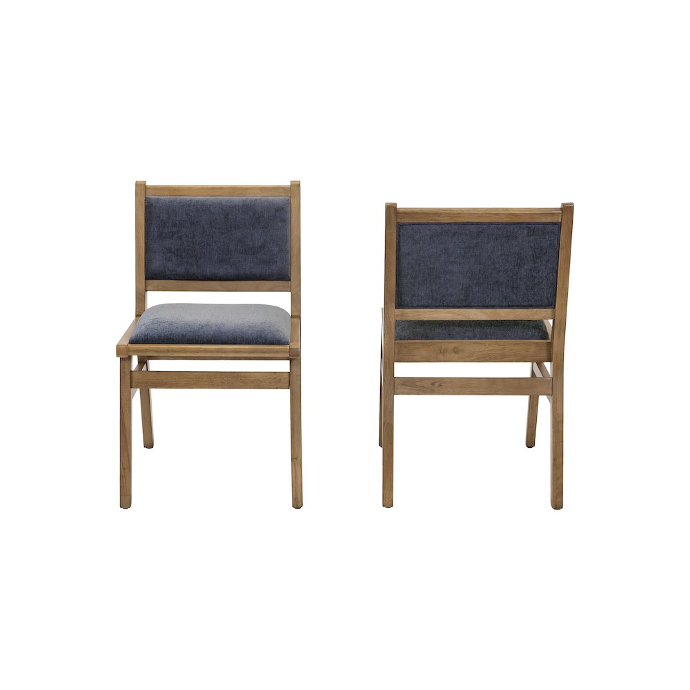 Shelby Two Mid-Century Modern Wood Side Chairs, Brown. Picture 1