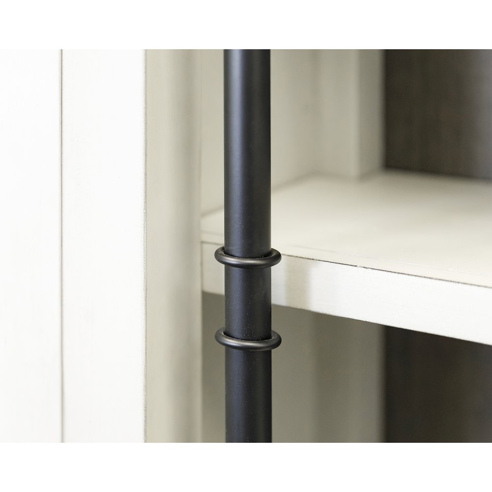 Toulouse Three 8' Tall Bookcase Wall With Fireplace and Ladder, Storage. Picture 6