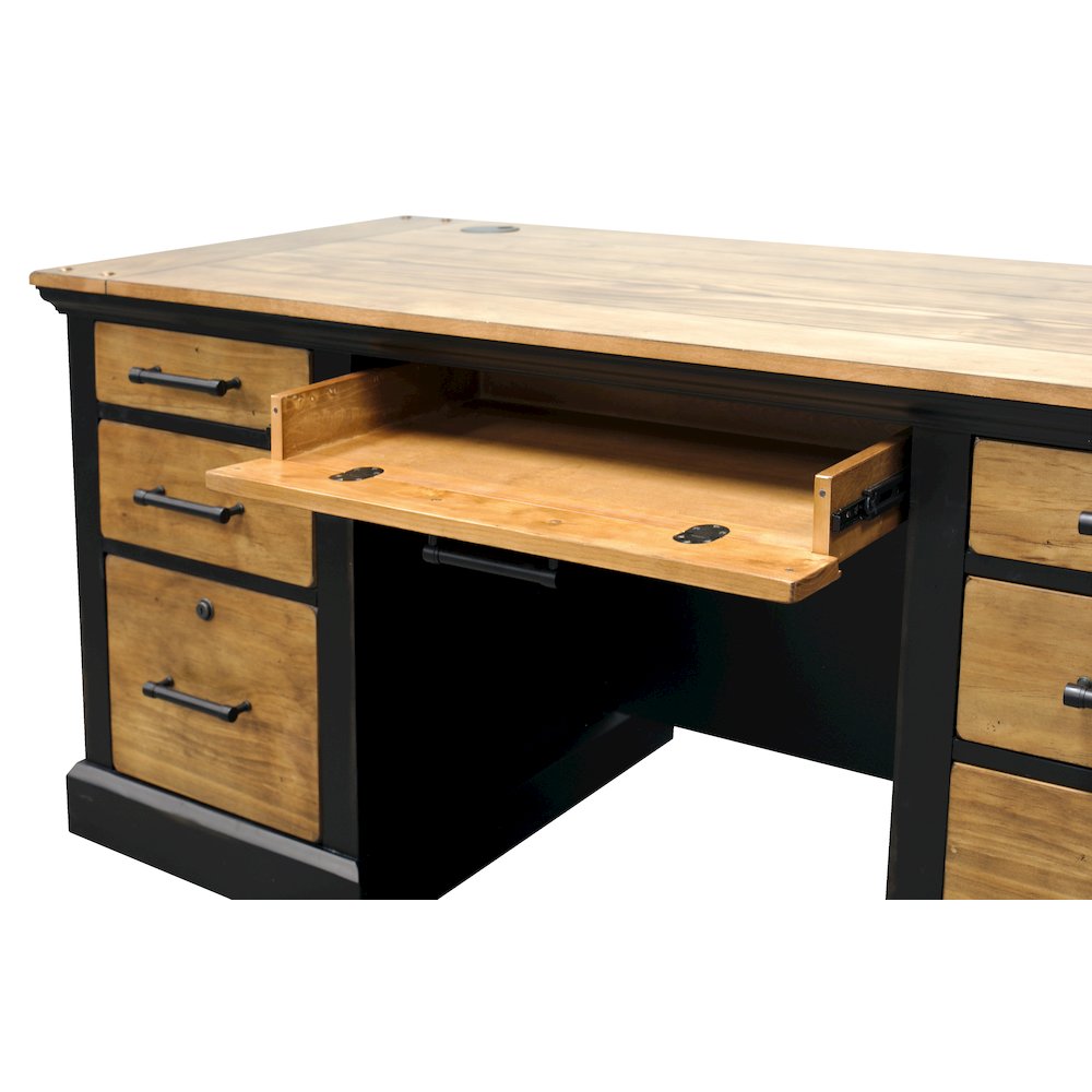 Toulouse Executive Desk, Writing Table, Black. Picture 3
