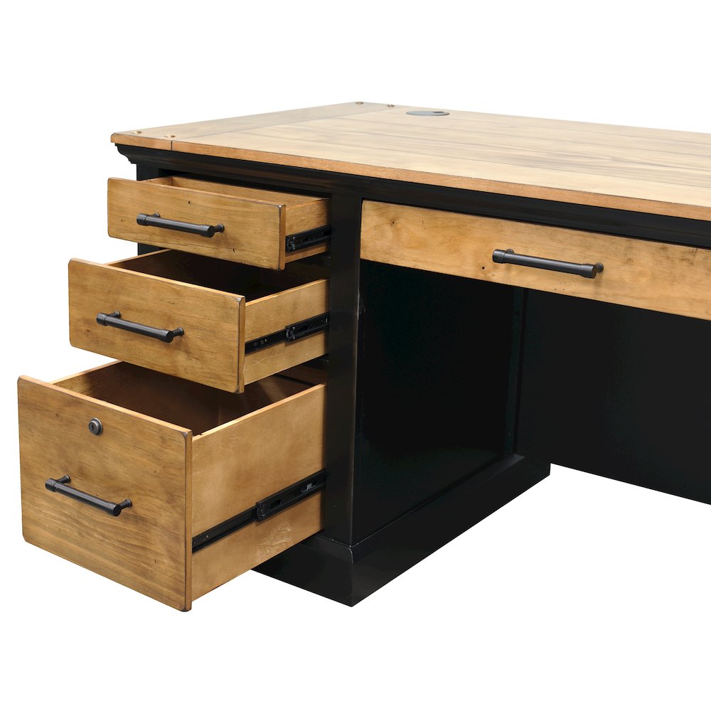 Toulouse Executive Desk, Writing Table, Black. Picture 4