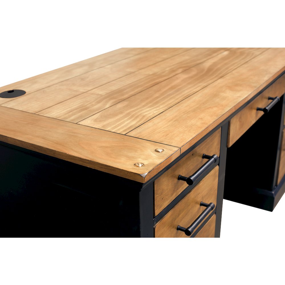 Toulouse Executive Desk, Writing Table, Black. Picture 6