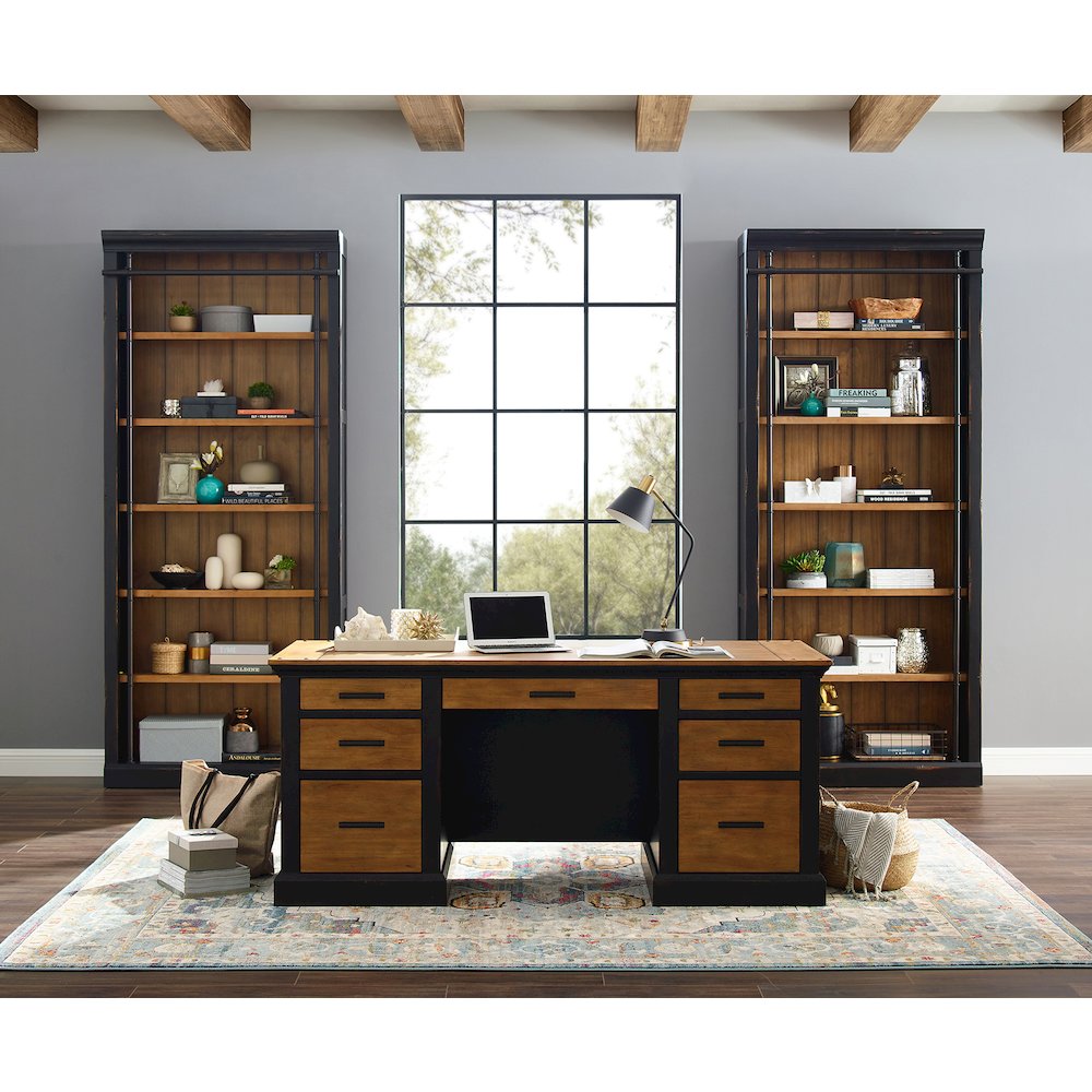 Toulouse Executive Desk, Writing Table, Black. Picture 8