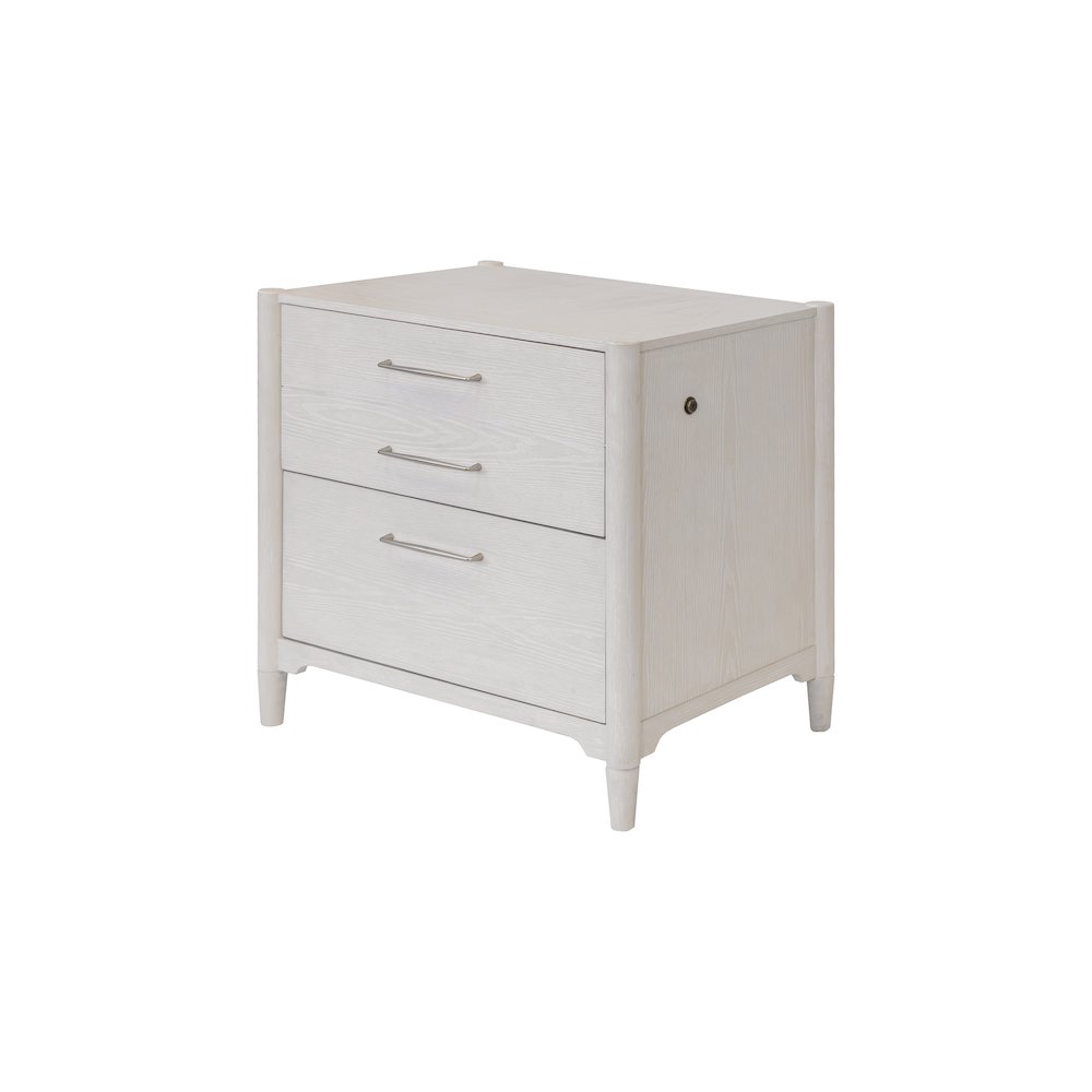 Wood Lateral File, Office Storage File Drawer, Locking Drawer, Assembled, White. Picture 2