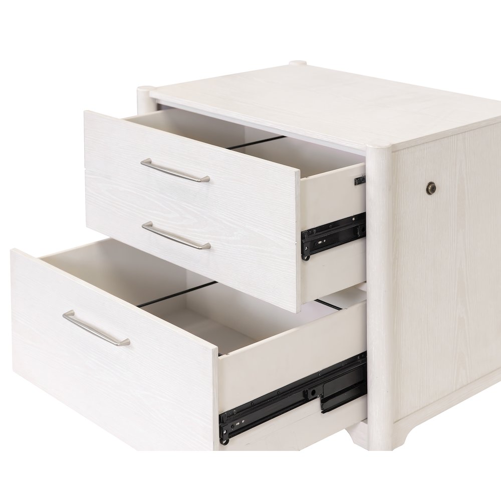 Wood Lateral File, Office Storage File Drawer, Locking Drawer, Assembled, White. Picture 5