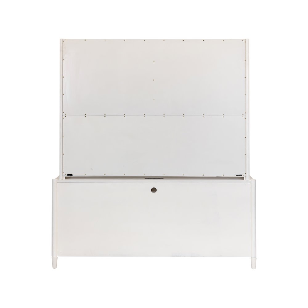 Wood Desk with Hutch,Office Storage,Writing Table with Cabinet, Assembled, White. Picture 3