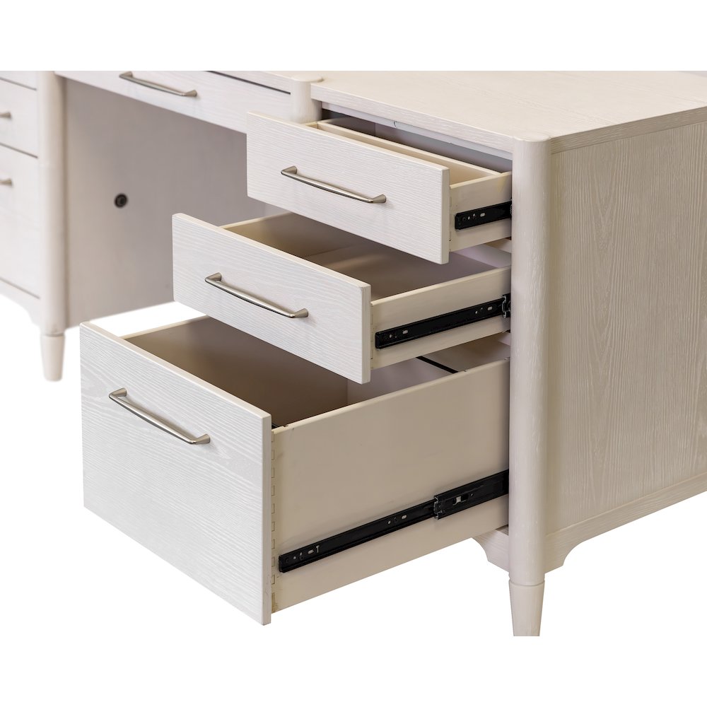 Wood Desk with Hutch,Office Storage,Writing Table with Cabinet, Assembled, White. Picture 12