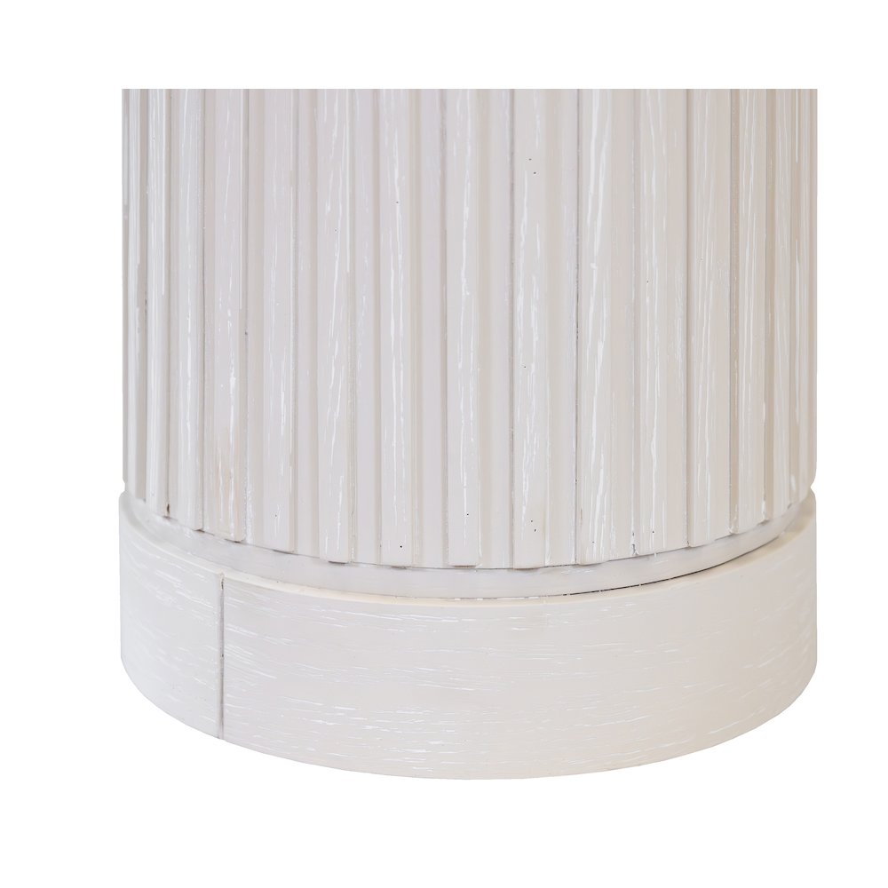 Modern round pedestal table, side table, cocktail stand, fully assembled, white. Picture 3