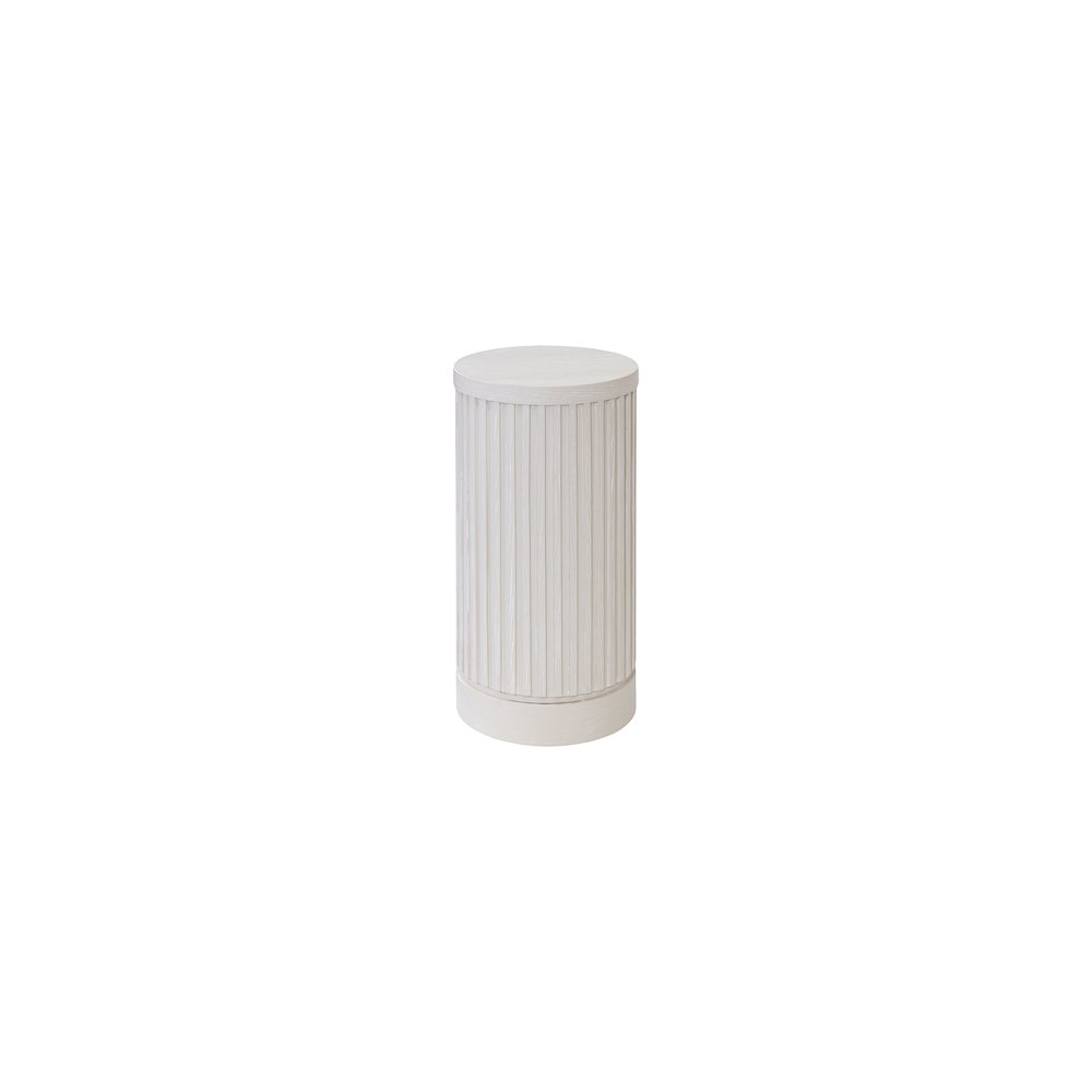 Modern round pedestal table, side table, cocktail stand, fully assembled, white. Picture 1