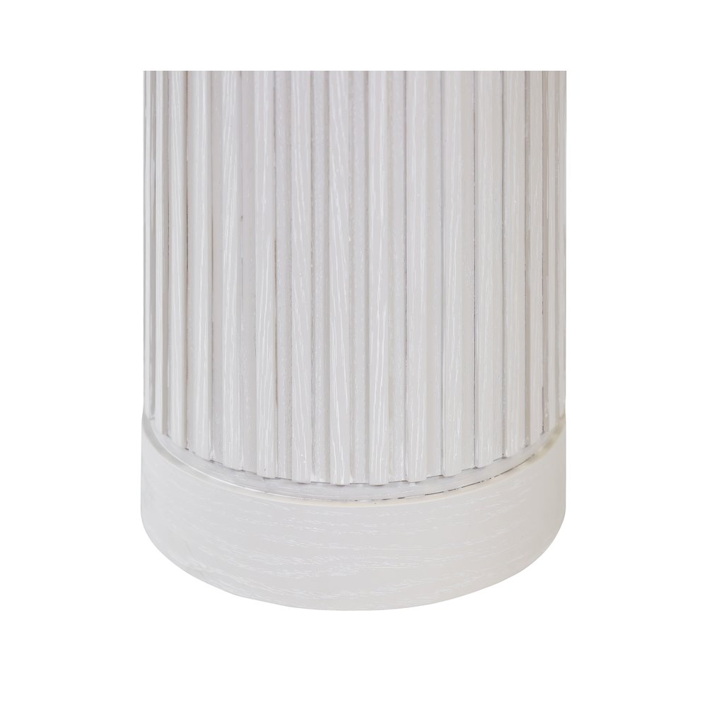 Modern round pedestal table, side table, cocktail stand, fully assembled, white. Picture 4