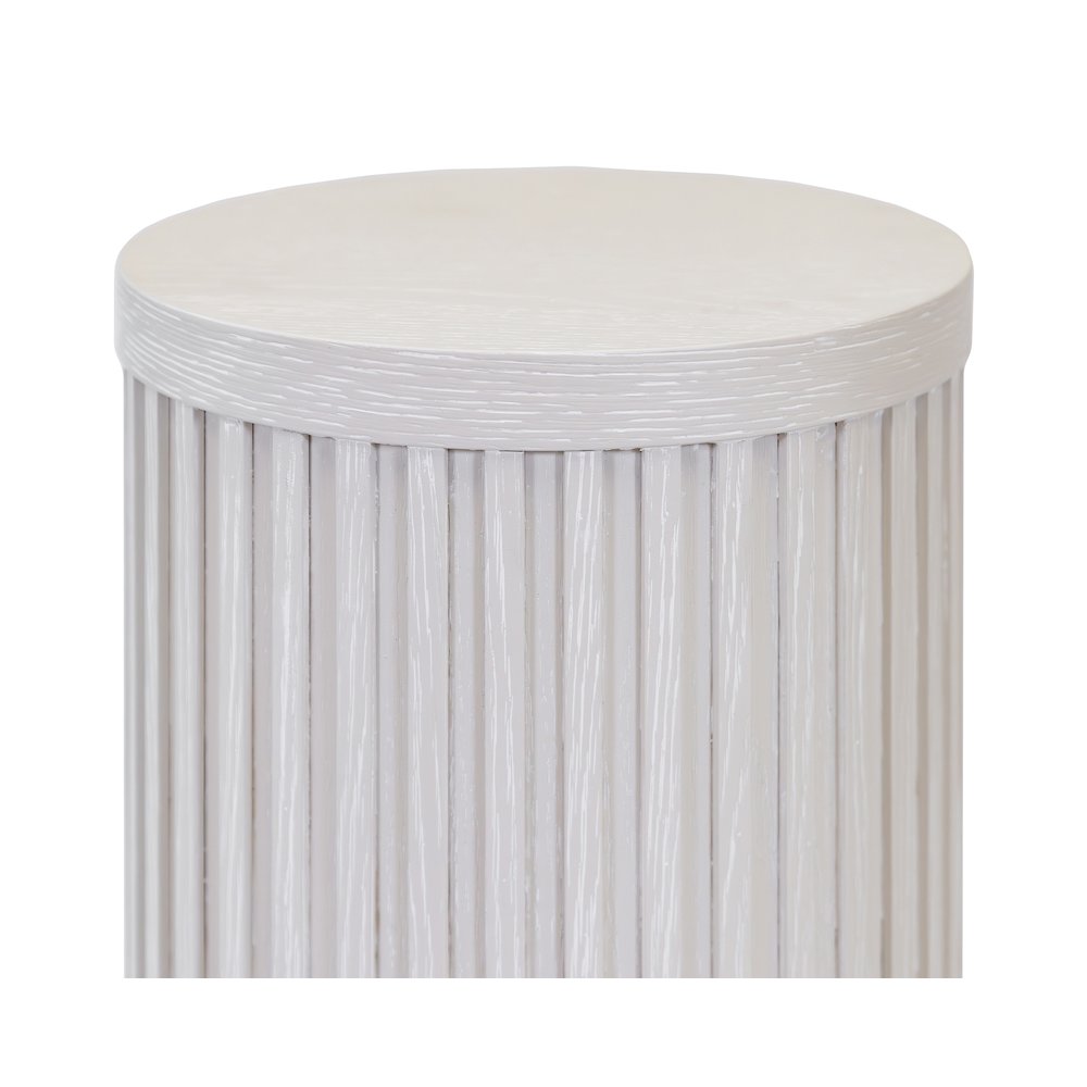 Modern round pedestal table, side table, cocktail stand, fully assembled, white. Picture 5