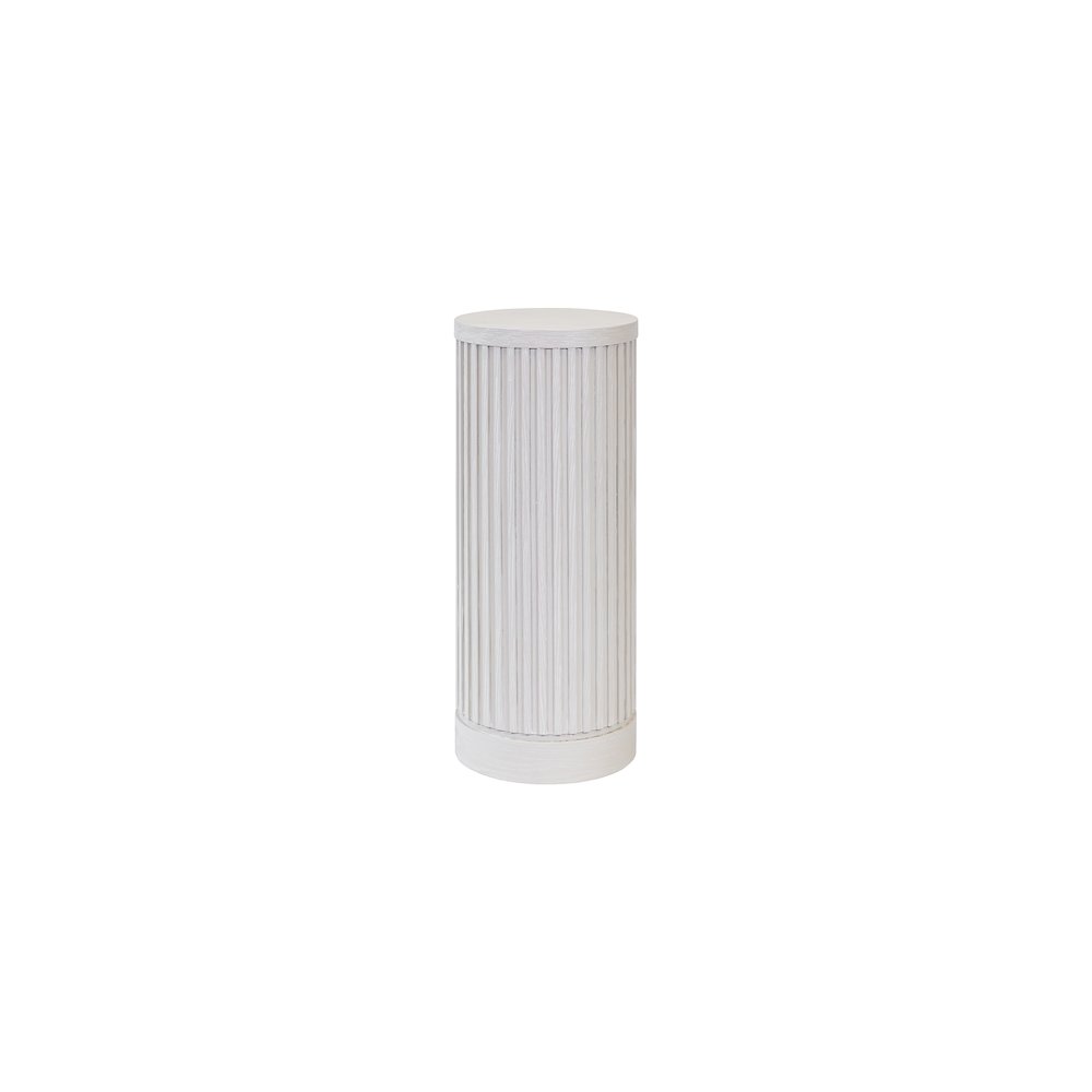 Modern round pedestal table, side table, cocktail stand, fully assembled, white. Picture 1
