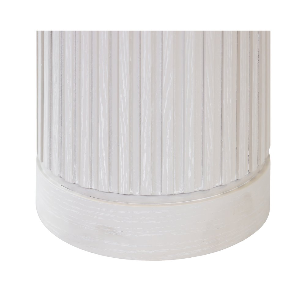 Modern round pedestal table, side table, cocktail stand, fully assembled, white. Picture 3