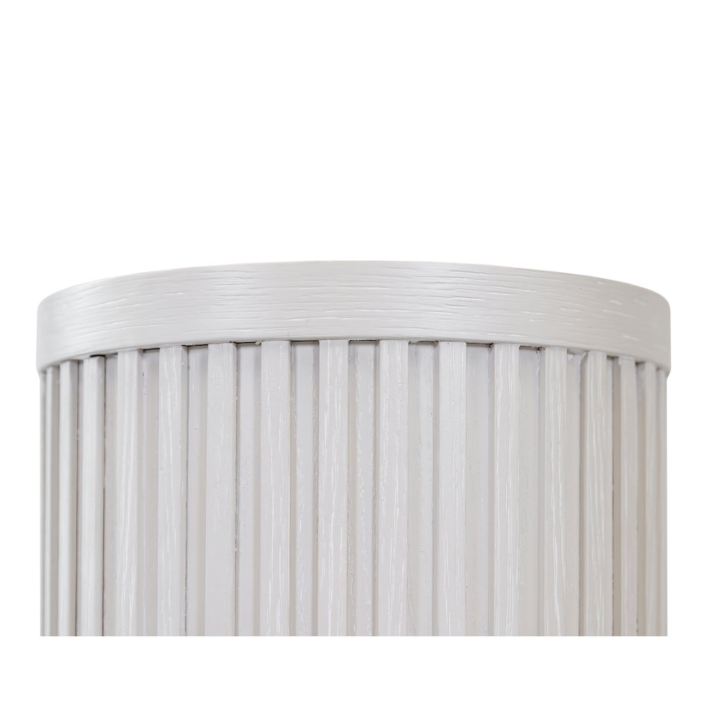 Modern round pedestal table, side table, cocktail stand, fully assembled, white. Picture 4
