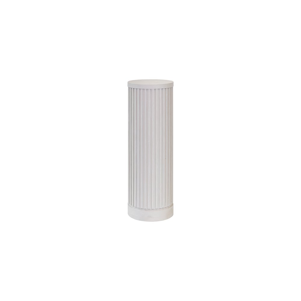 Modern round pedestal table, side table, cocktail stand, fully assembled, white. Picture 1
