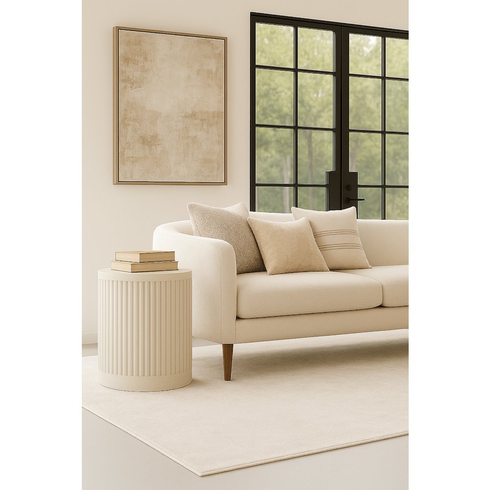 Modern round pedestal table, side table, cocktail stand, fully assembled, white. Picture 2