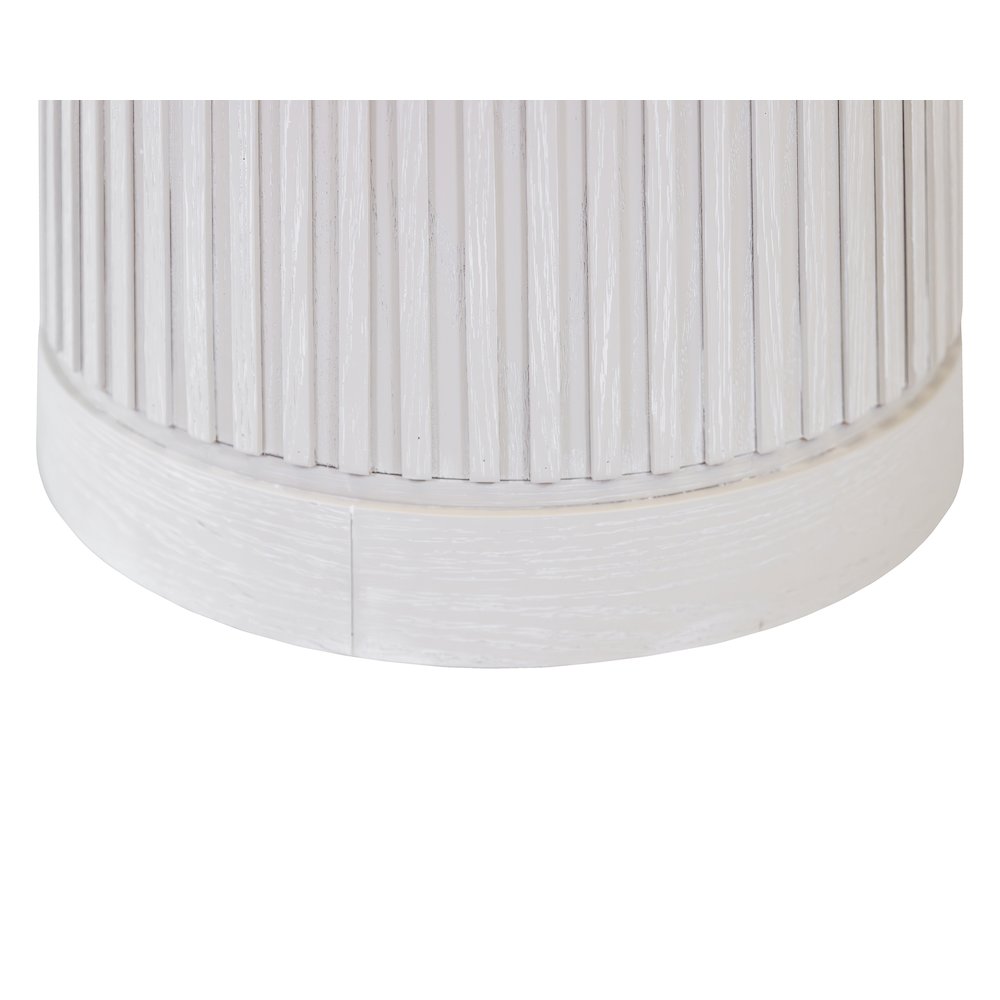 Modern round pedestal table, side table, cocktail stand, fully assembled, white. Picture 3