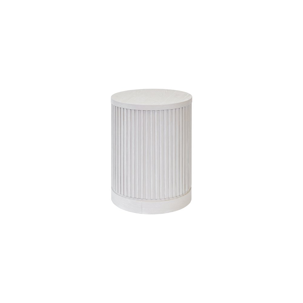 Modern round pedestal table, side table, cocktail stand, fully assembled, white. Picture 1