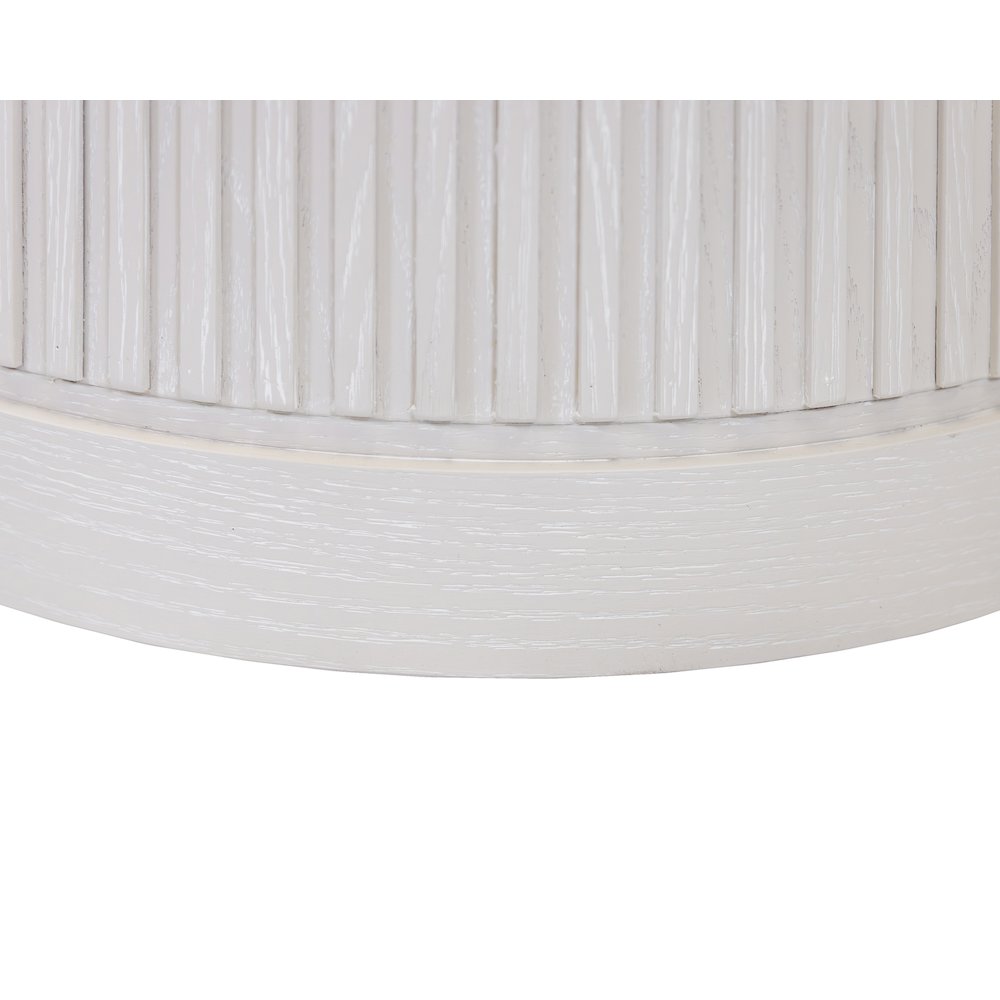 Modern round pedestal table, side table, cocktail stand, fully assembled, white. Picture 3