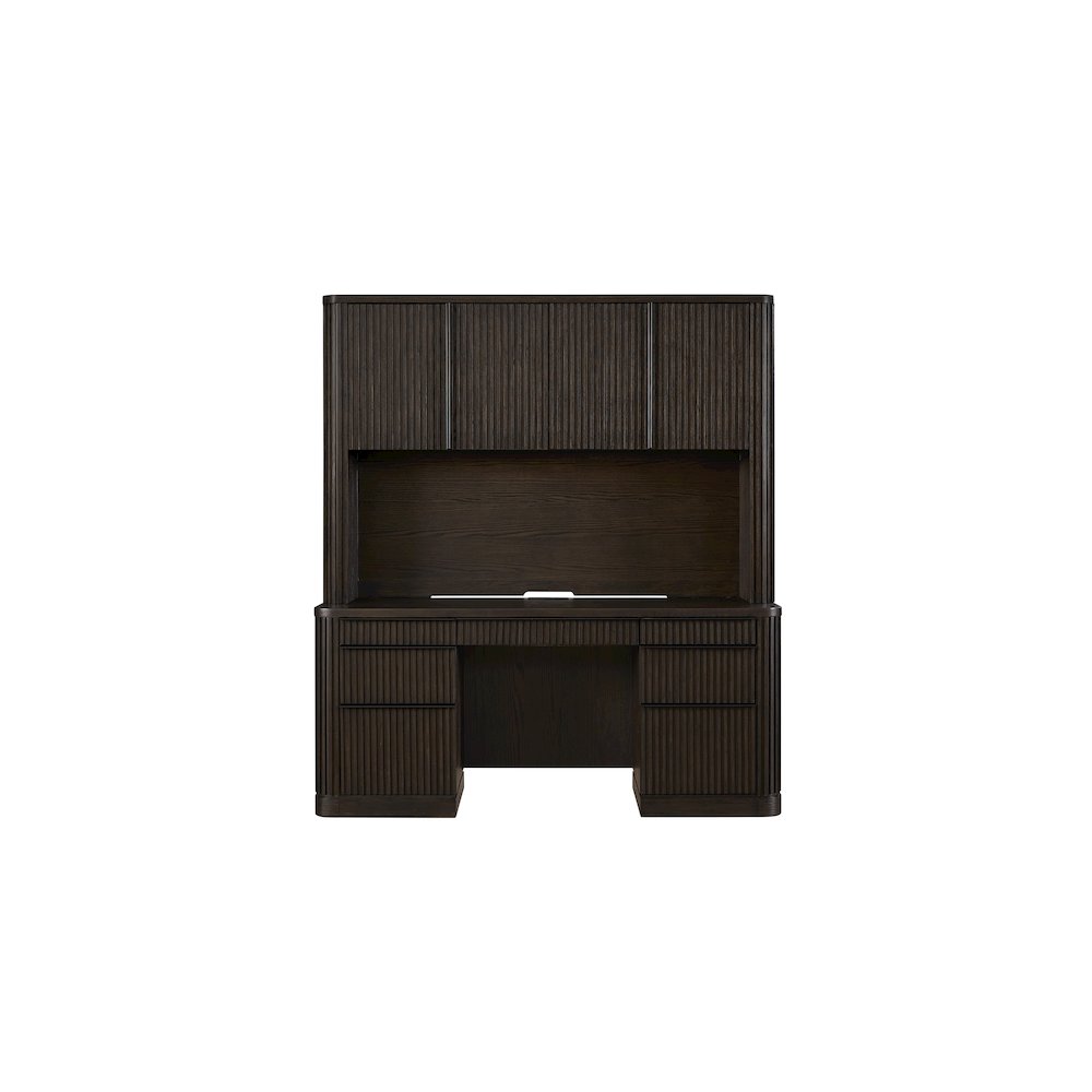 Tulane Executive Credenza and Hutch, Fully Assembled, Brown. Picture 7