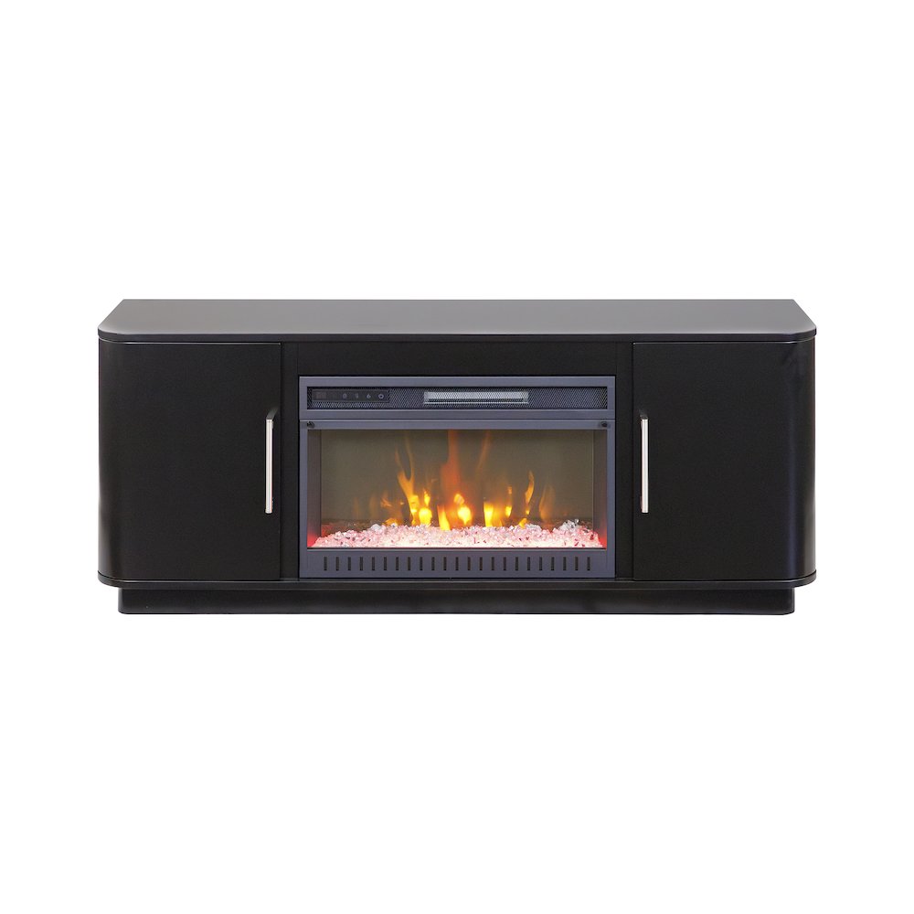 Uptown 60" Fireplace Console, Fully Assembled, Black. Picture 1