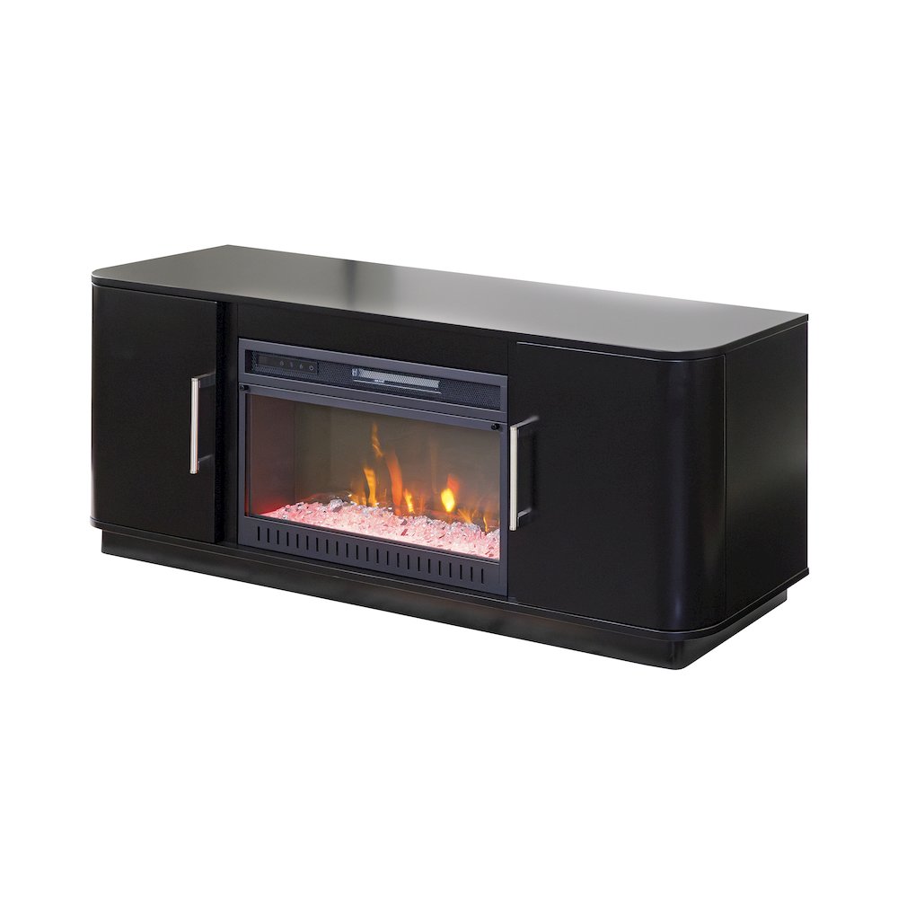 Uptown 60" Fireplace Console, Fully Assembled, Black. Picture 2