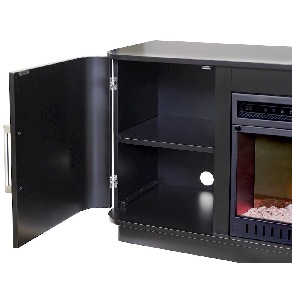 Uptown 60" Fireplace Console, Fully Assembled, Black. Picture 7