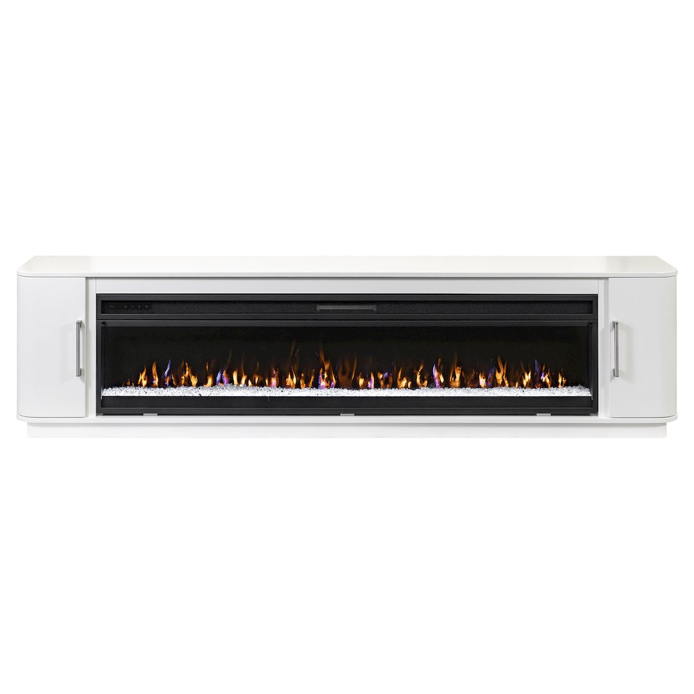 Uptown 84" Fireplace Console, Fully Assembled, White. Picture 2