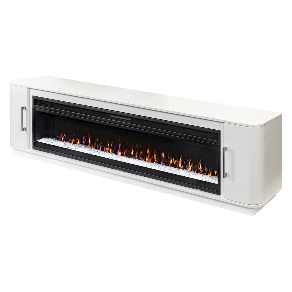 Uptown 84" Fireplace Console, Fully Assembled, White. Picture 3