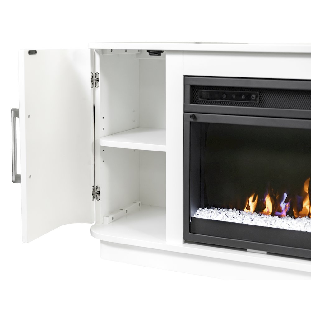 Uptown 84" Fireplace Console, Fully Assembled, White. Picture 8