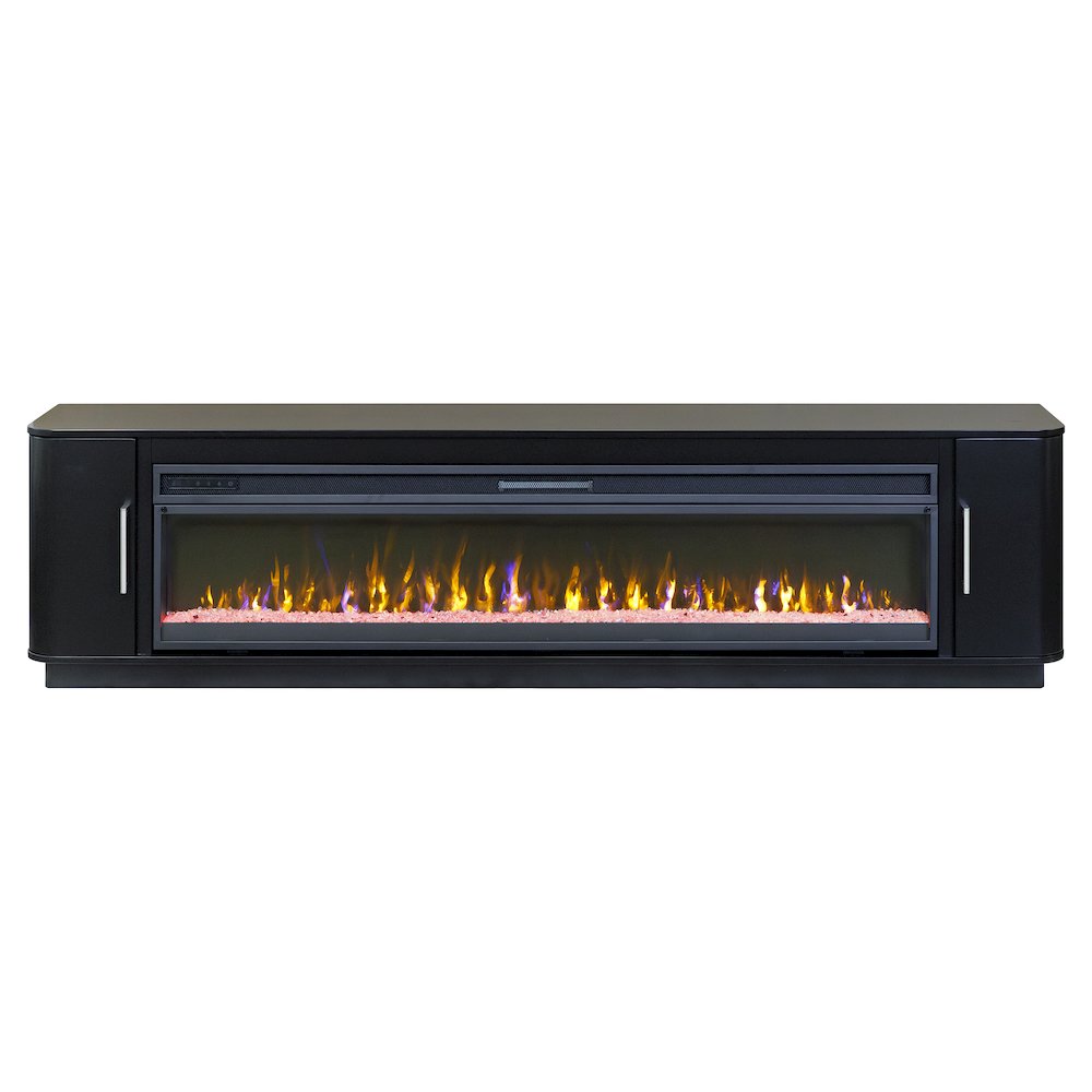 Uptown 96" Fireplace Console, Fully Assembled, Black. Picture 1